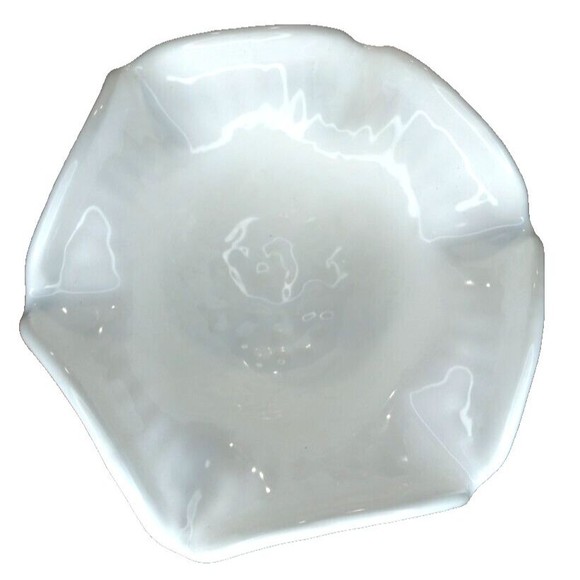 Indiana Milk Glass Ruffled Grape and Leaves Small Compote Sundae Dish 4.5 Tall - Picture 5 of 7